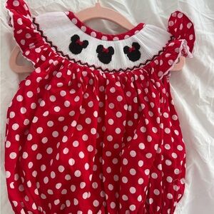Pleats & Stitches Baby Minnie Mouse Bubble Romper